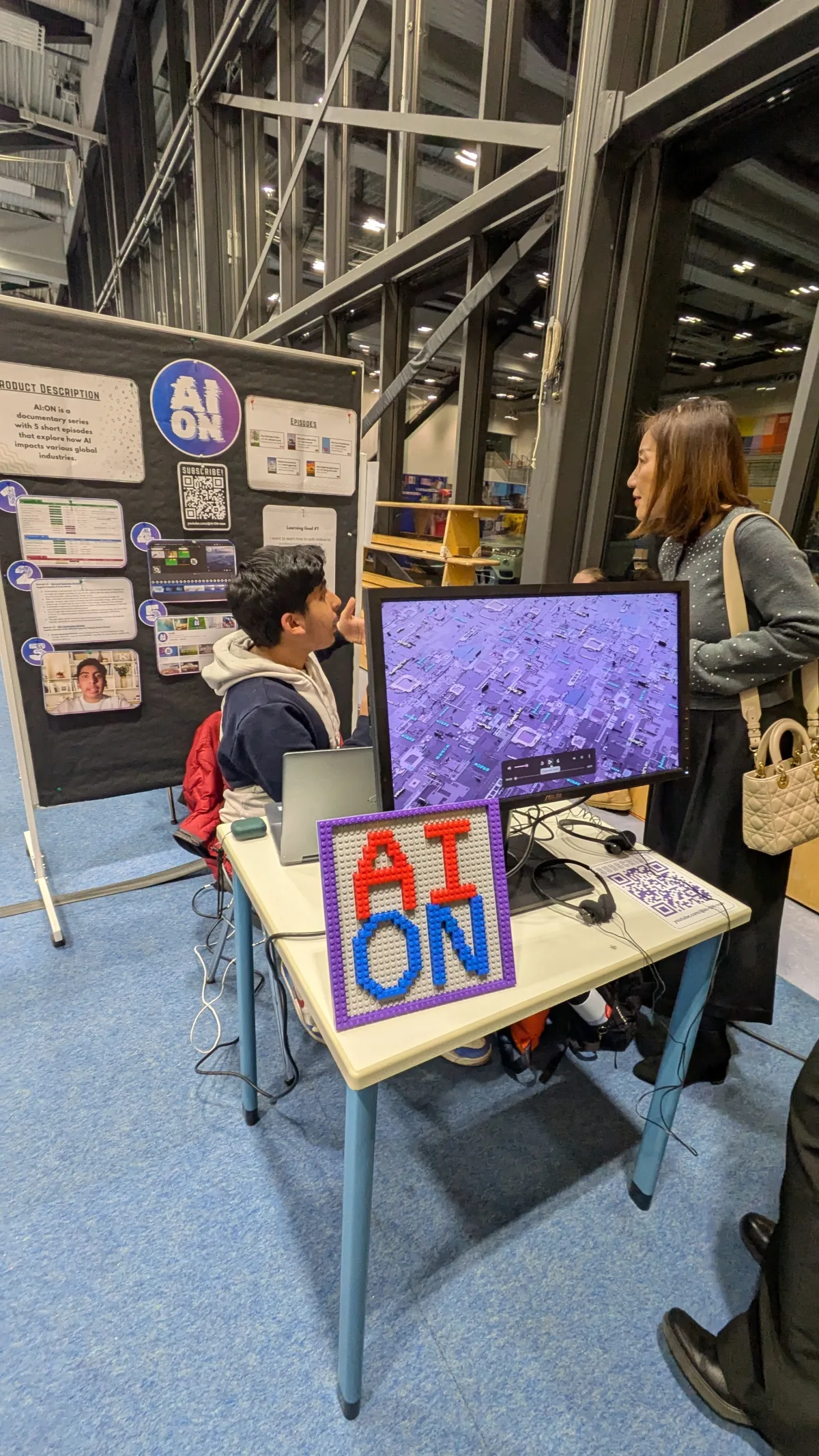 AI:ON documentary project at school exhibition